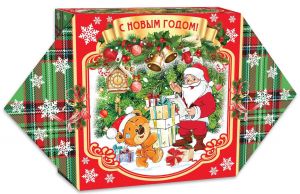 Новогодний подарок 500г. Конфета в клеточку (экстра) + новогодний сувенир в подарок 