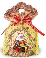 Новогодний подарок 300г. Сказочный мешочек желтый (экстра) + новогодний сувенир в подарок 