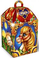 400 - 450г. новогодняя упаковка Фонарик Лошадка
