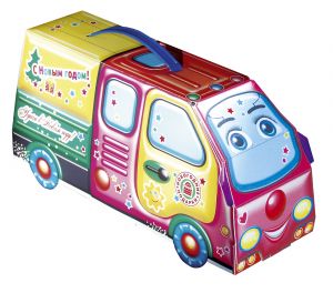 Новогодний подарок 800г. Машина с подарками (пластиковая ручка) (экстра) + новогодний сувенир в подарок 