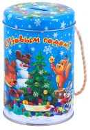 Новогодний подарок 400г, Копилка Новый год у зверят (экстра) + новогодний сувенир в подарок     
